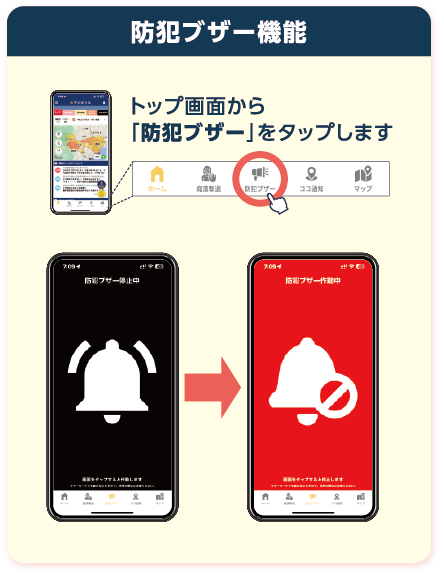 防犯ブザー機能